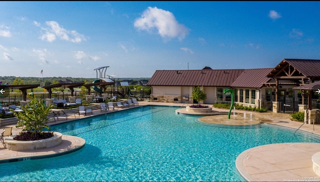 view of pool with a patio