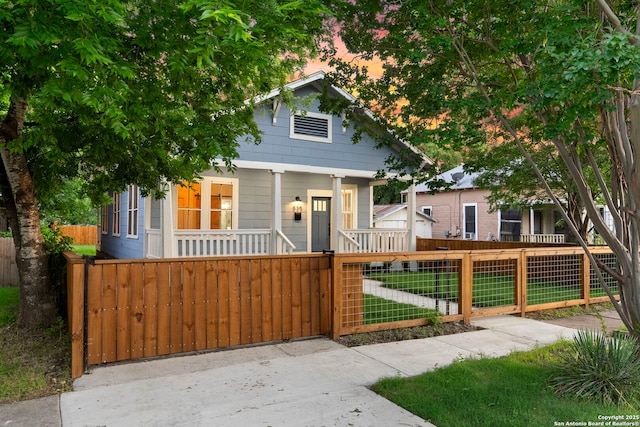 bungalow with covered porch