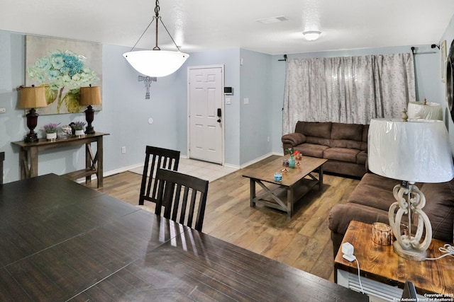 living room featuring hardwood / wood-style flooring