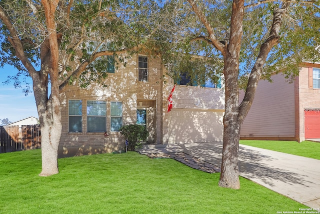 view of front of home with a front yard