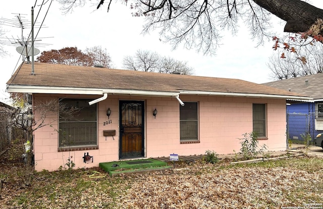 view of single story home