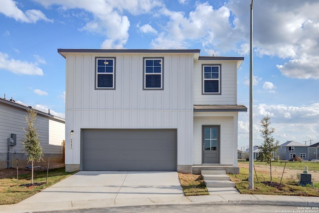 view of front property with a garage