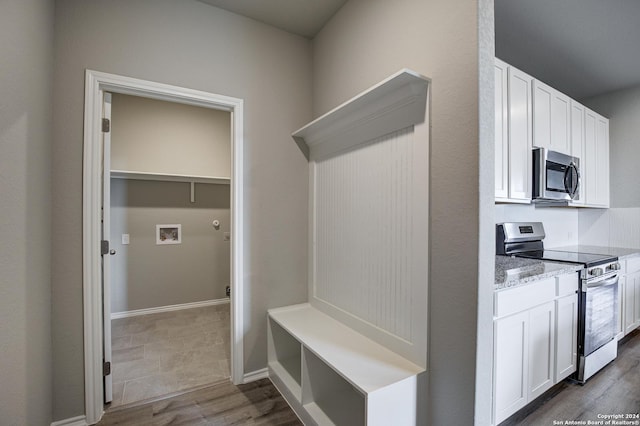 mudroom featuring dark hardwood / wood-style flooring