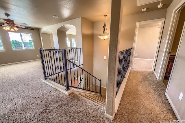 hall with carpet flooring