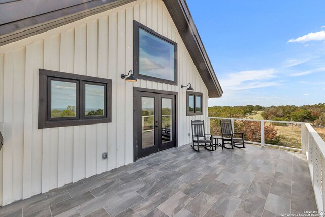 exterior space featuring french doors