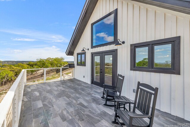 exterior space featuring french doors