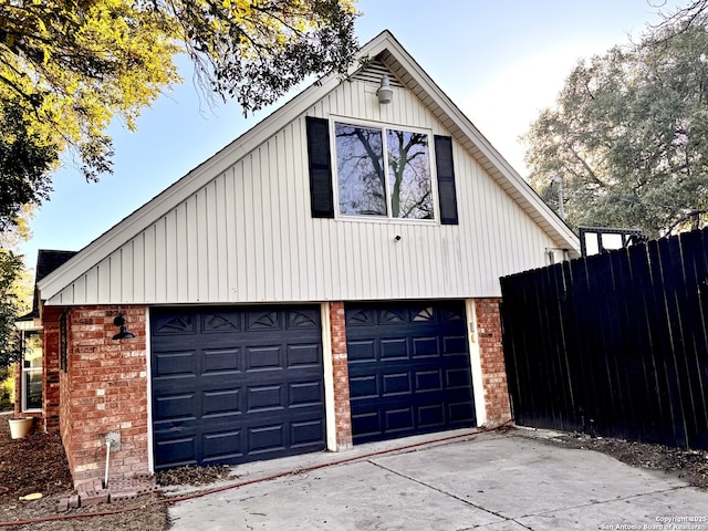 view of garage