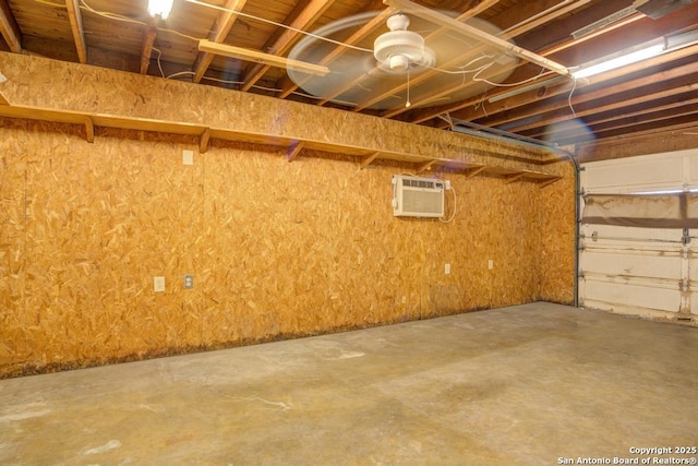 garage with a wall mounted AC