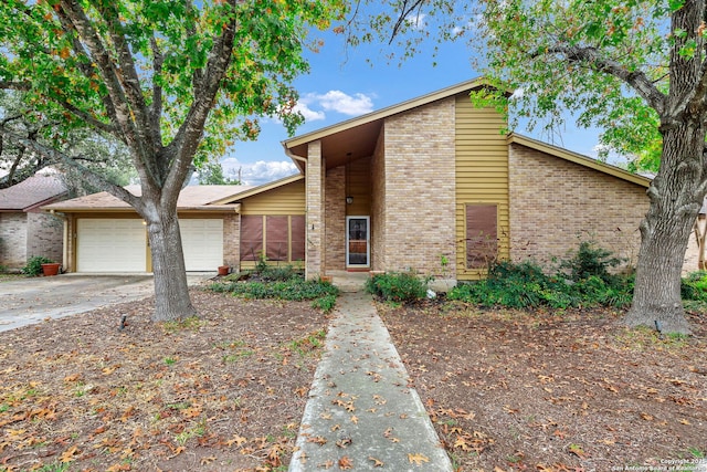 view of front of house with a garage