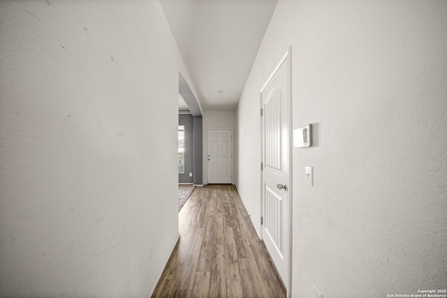 hall featuring wood-type flooring