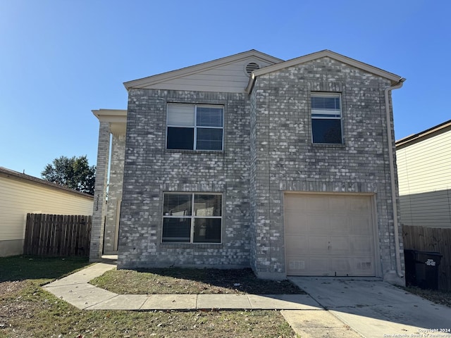 view of front property with a garage