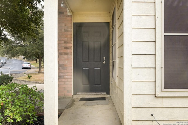 view of exterior entry