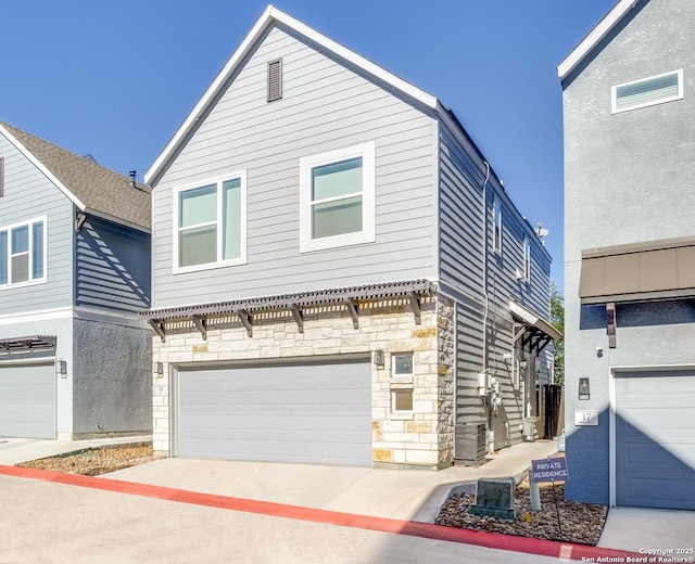 view of property featuring a garage