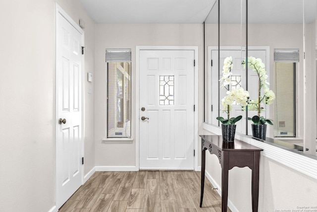 entrance foyer featuring light hardwood / wood-style flooring