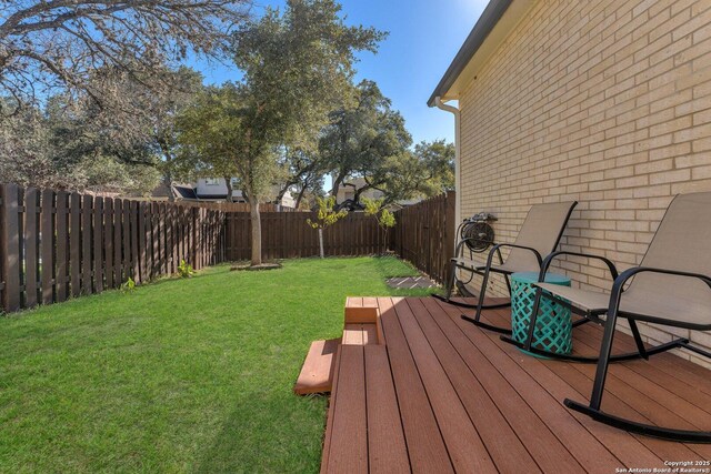 view of yard featuring a deck