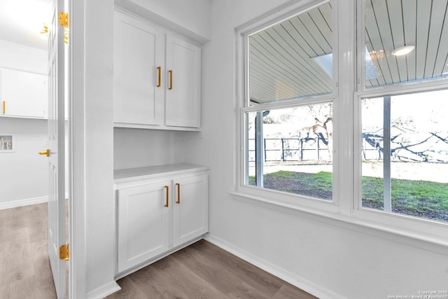 interior space with hardwood / wood-style flooring