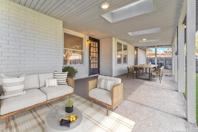 view of patio with an outdoor hangout area