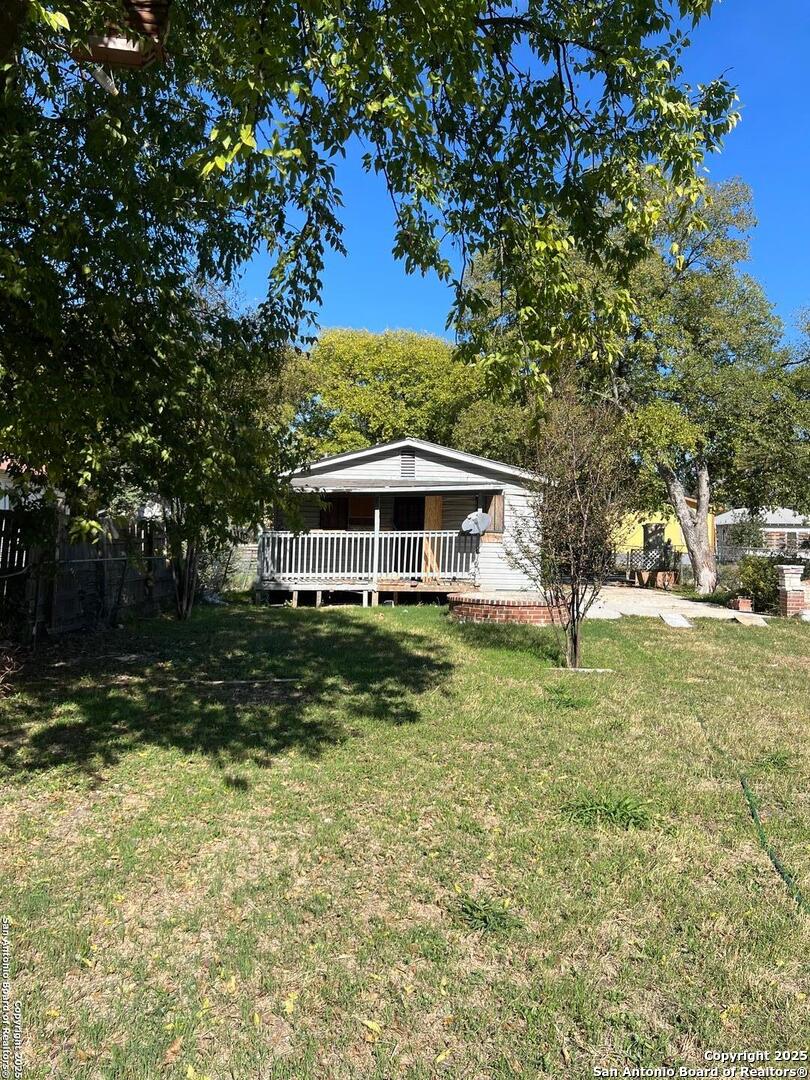 view of yard featuring a deck