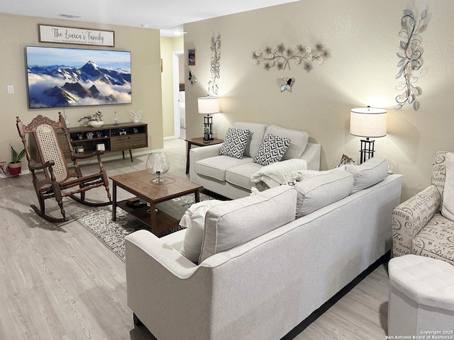 living room featuring hardwood / wood-style floors