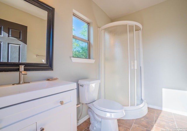 12007 Bobbi Way, San Antonio, TX 78245 - full bath featuring baseboards, a shower stall, vanity, and toilet