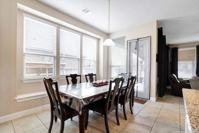 view of tiled dining area