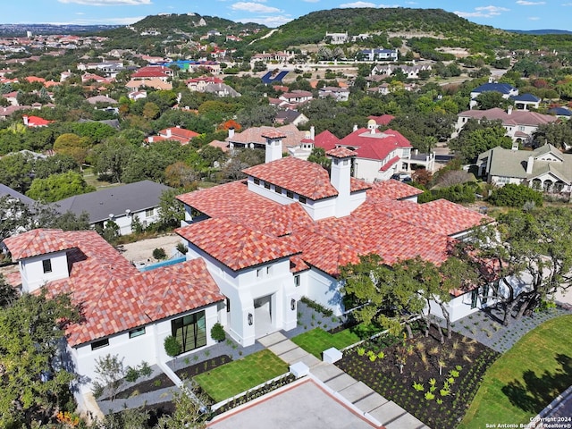 bird's eye view featuring a mountain view