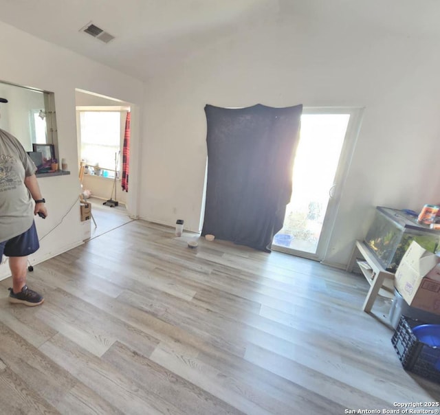 living room featuring light hardwood / wood-style flooring