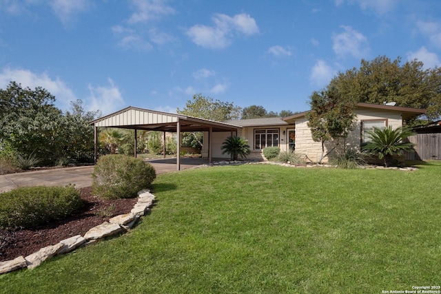 view of yard with a carport