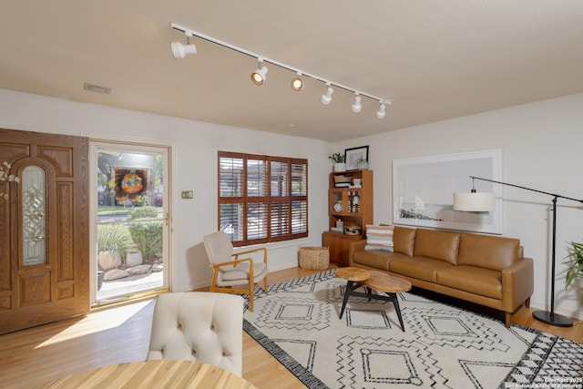 living room featuring light hardwood / wood-style flooring