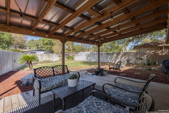 view of patio with outdoor lounge area