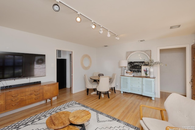 living room featuring light hardwood / wood-style floors