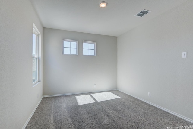 view of carpeted spare room