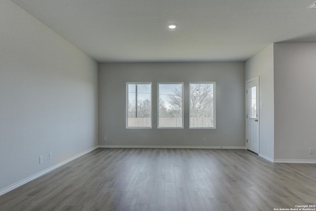 empty room with light wood-type flooring