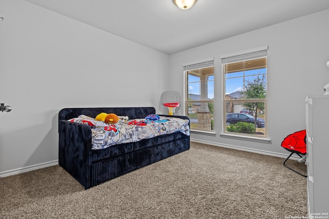 bedroom featuring carpet