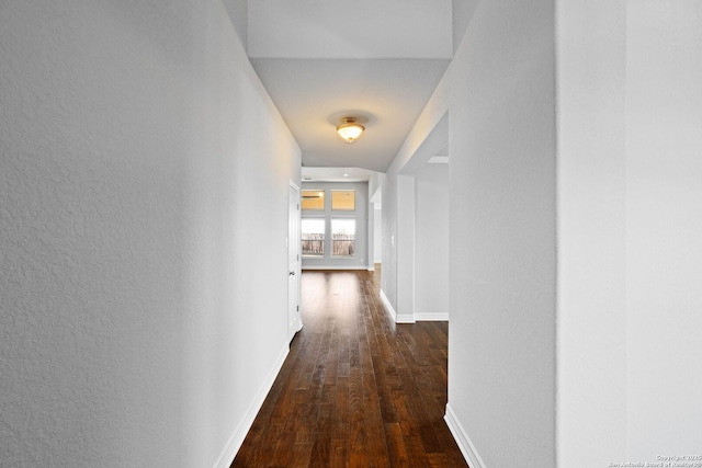 hall featuring dark hardwood / wood-style floors