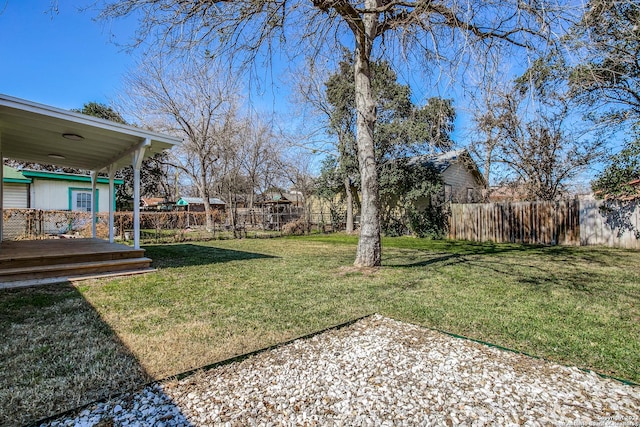 view of yard featuring a deck