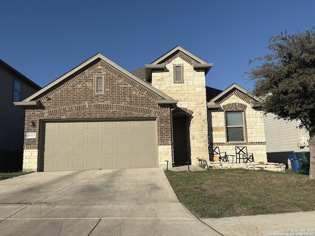 view of front of home with a garage