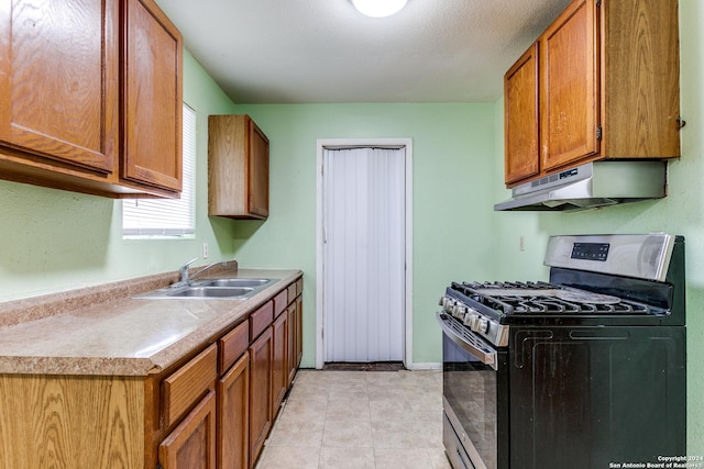 kitchen with gas range and sink