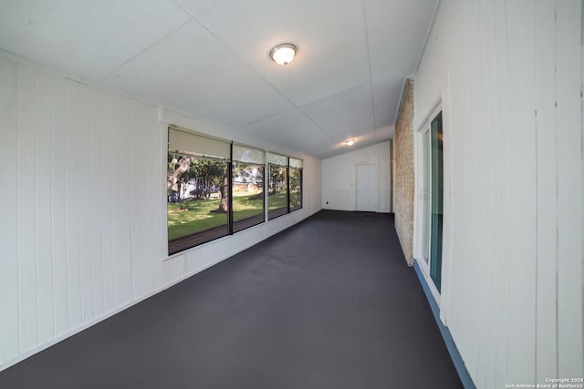 interior space featuring vaulted ceiling