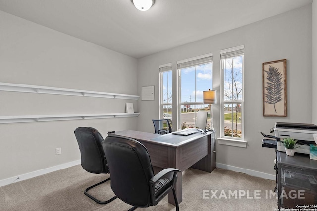 view of carpeted office space