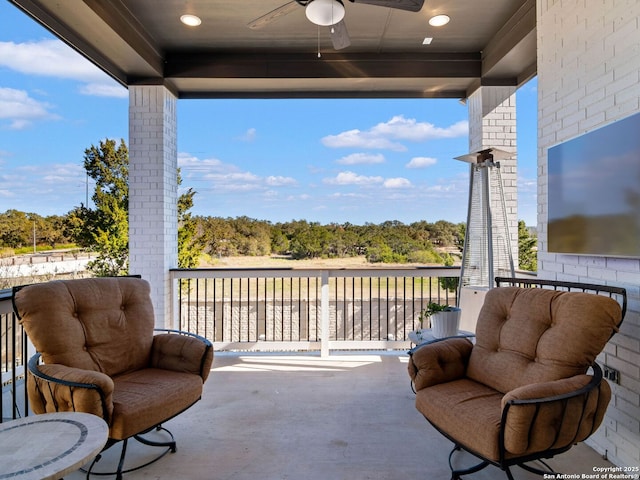 view of patio with ceiling fan