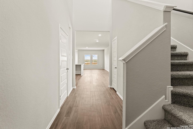 hall featuring hardwood / wood-style floors