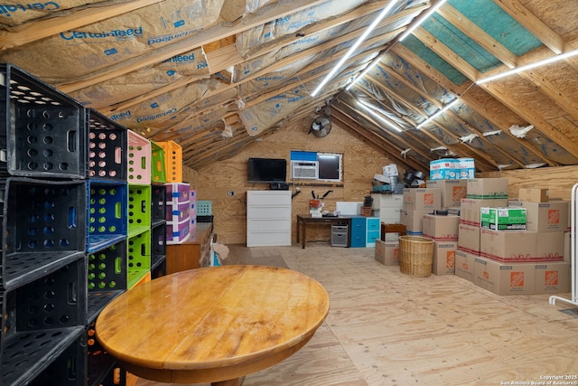 view of unfinished attic