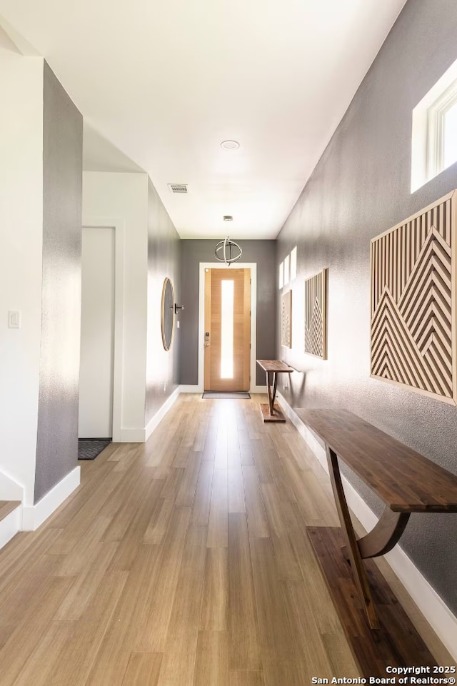 entryway featuring light hardwood / wood-style floors