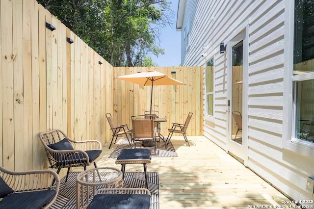 view of patio / terrace with a wooden deck