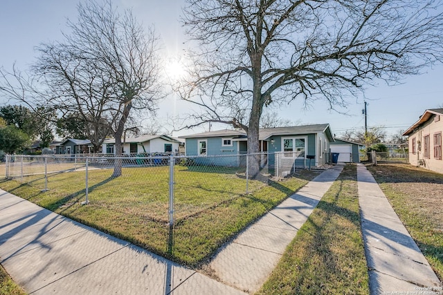 view of front of home with a front lawn