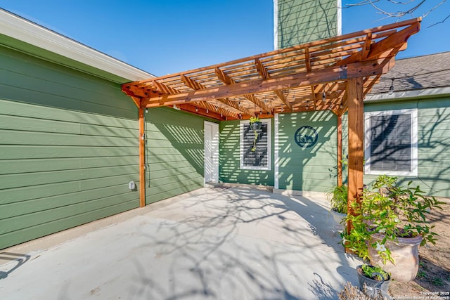 view of patio / terrace with a pergola