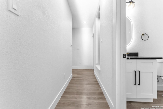 hall featuring light wood-type flooring