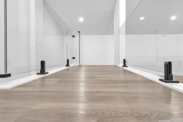 interior space with hardwood / wood-style flooring