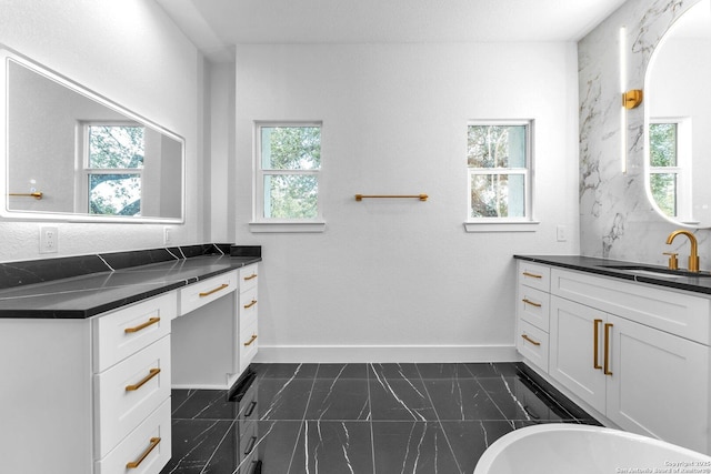 bathroom with vanity and a healthy amount of sunlight